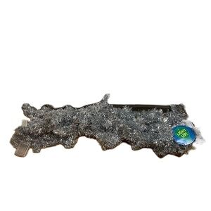 6ft Deluxe Lighted Christmas Garland Tinsel Silver NEW